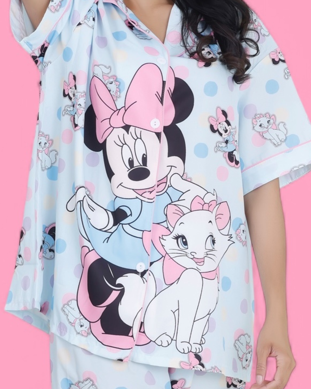 Minnie and Cat Cotton Pyjama Set