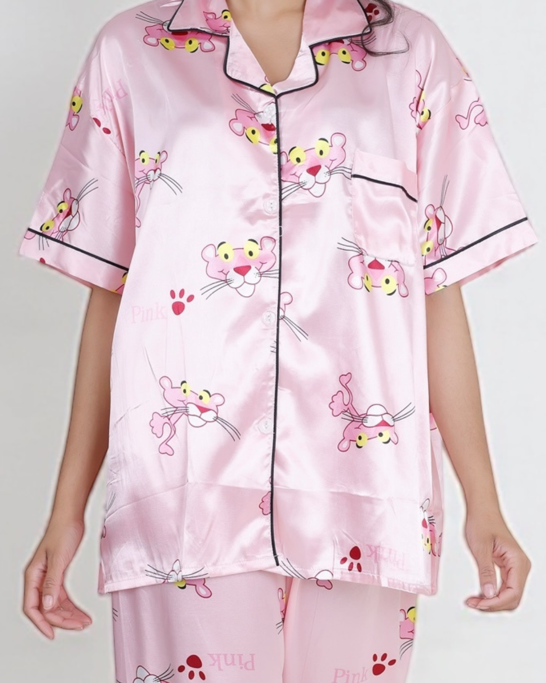 Pink Panther Baby Pink Luxe Satin Pyjama Set