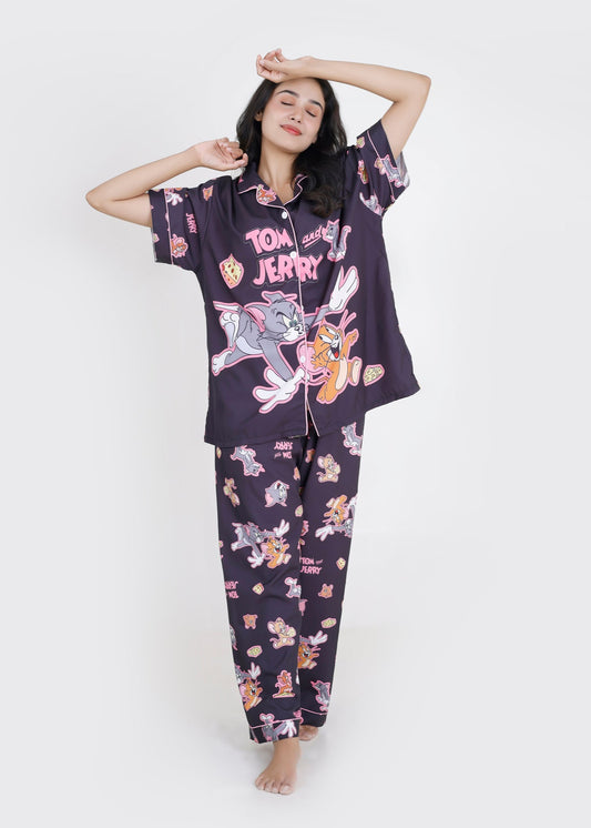 Tom & Jerry Midnight Purple cotton Set