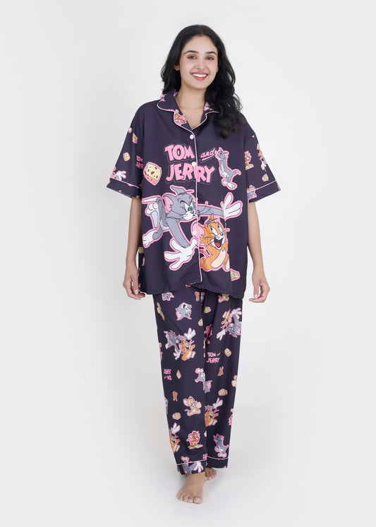 Tom & Jerry Midnight Purple cotton Set