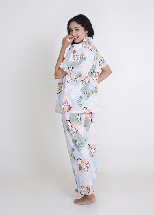 Snoopy Peanuts and Gang Cotton Pyjama Set
