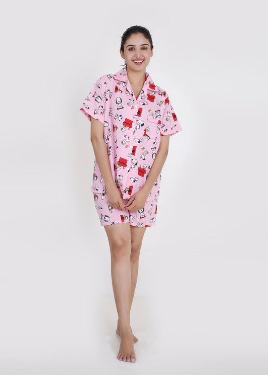 Snoopy Pink Dream Shorts Set