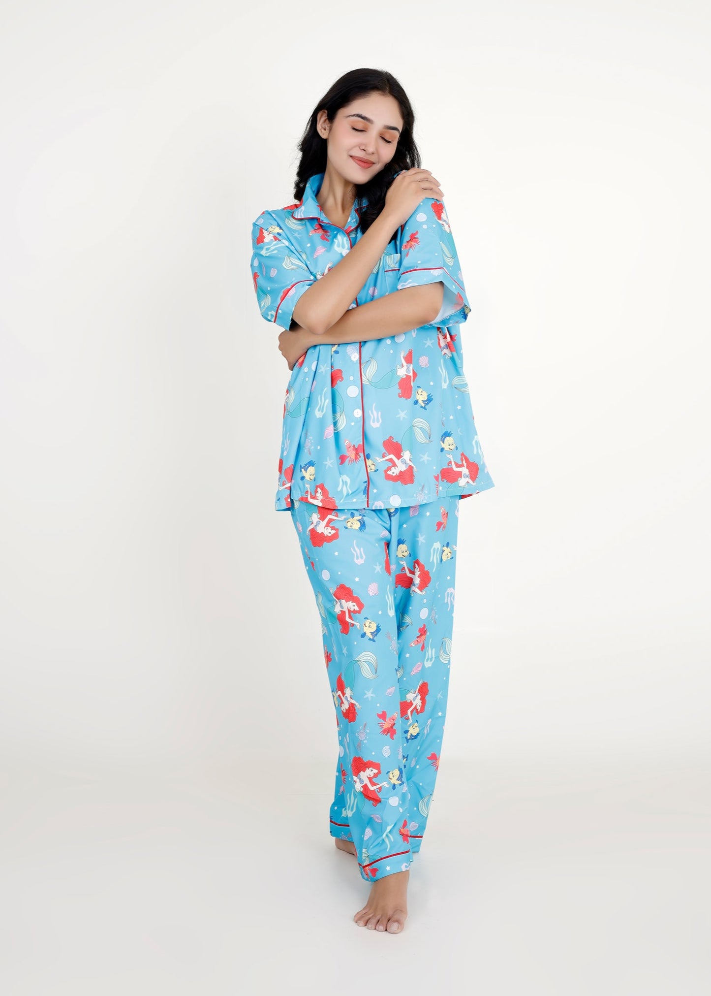 Little Mermaid Blue Cotton Pyjama Set